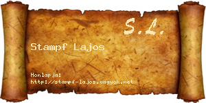 Stampf Lajos névjegykártya